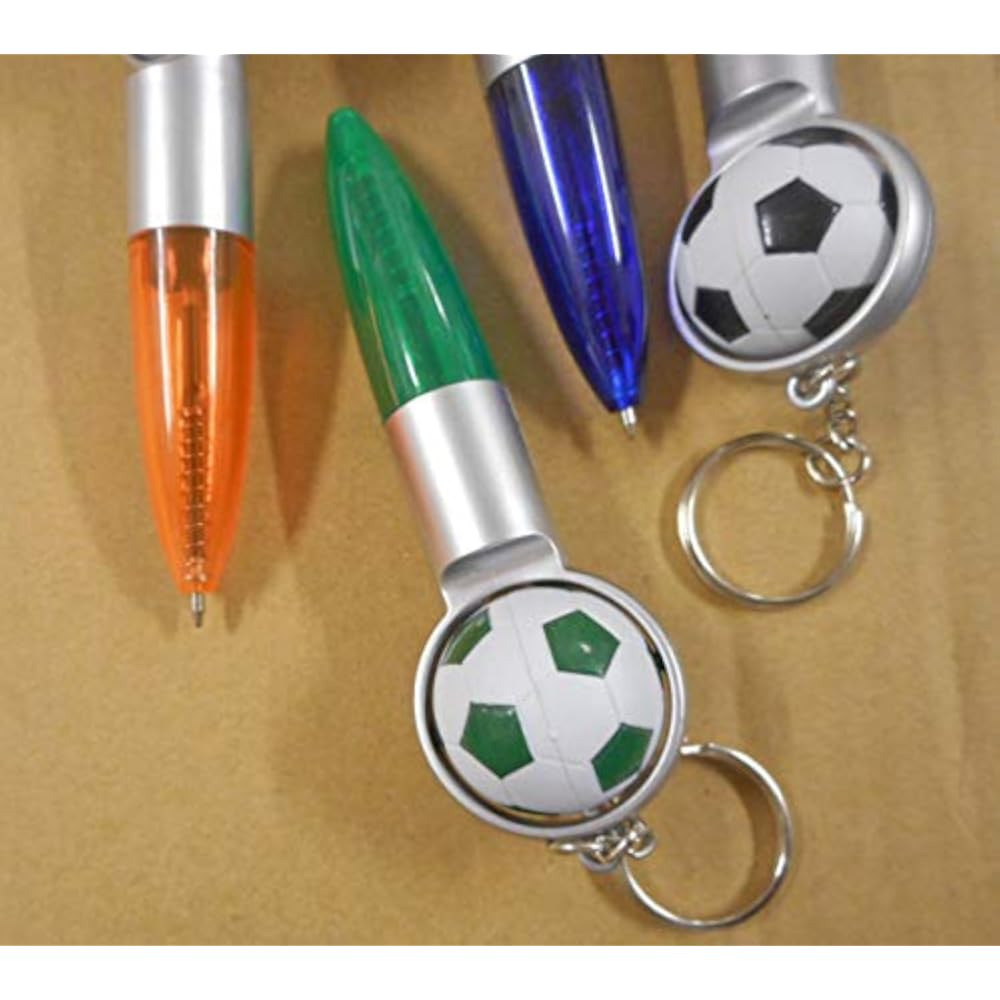 Soccer Gracias Mini Ball Pen Keychain with Soccer Ball, Set of 4