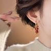 Red Teardrop Tassel Love Heart Ear Cuff Earrings: Autumn/Winter Fashion for Women