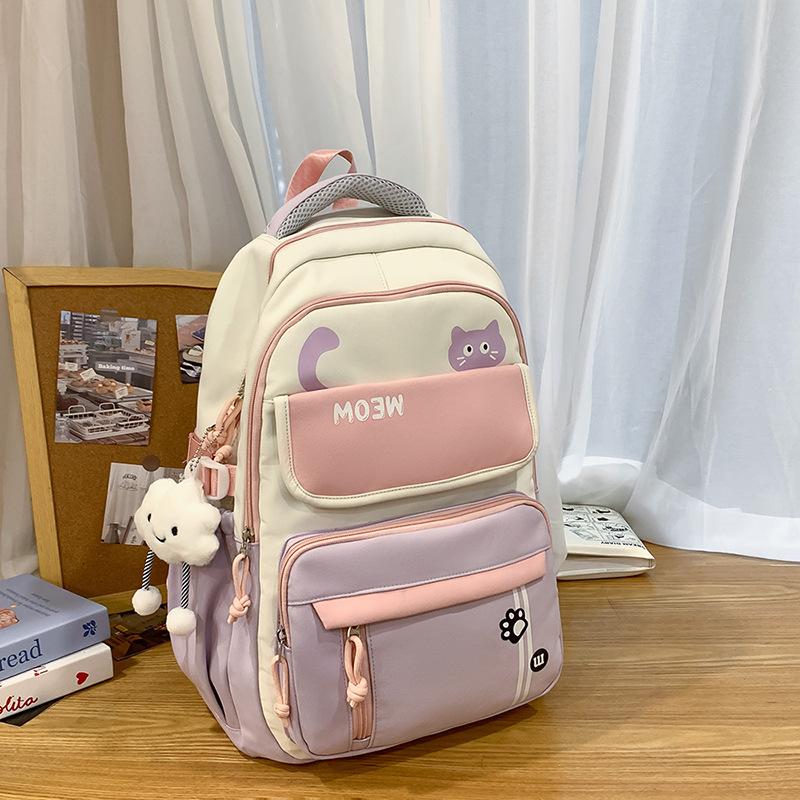 School bag new backpack for men and women, fashionable large capacity backpack, campus style, versatile for junior high, high school, and primary