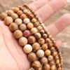 Natural Jade Gold Swan Painting Green Leopard Skin Round Beads for DIY Jewelry