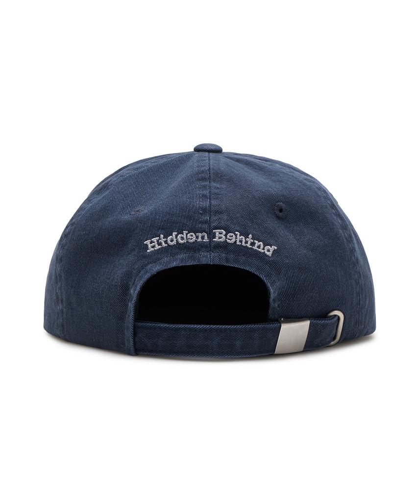 HIDDEN BEHIND Hide 6-Panel Vintage Cap (Navy)