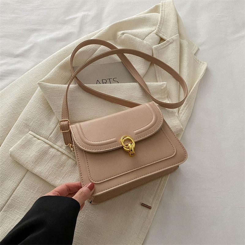 Trendy Street Style Small Square Pu Crossbody Bag For Women With Lock Closure