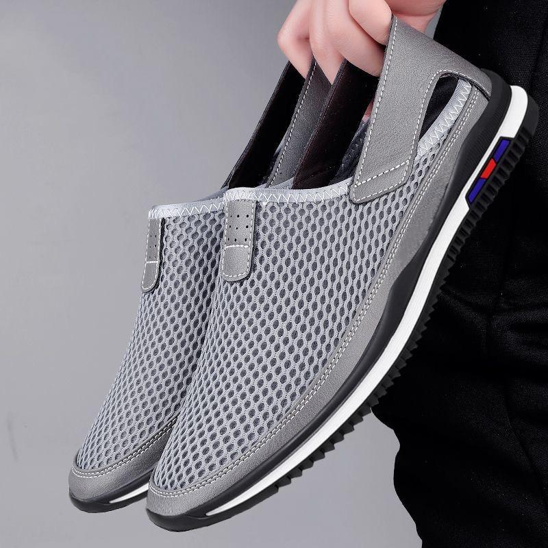 New Men's Shoes Mesh Thin Breathable Casual Shoes Fashionable and Comfortable Versatile Lazy Shoes Sports Casual Board Shoes Men's Shoes