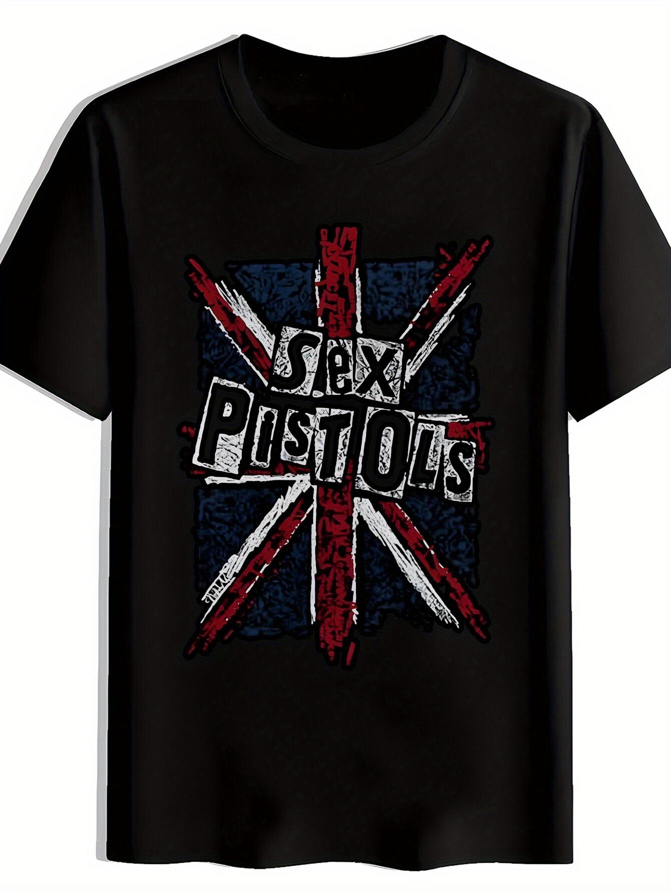T-shirt A Short-Sleeved Round-Neck Featuring a Vintage Rock Band Print XXL