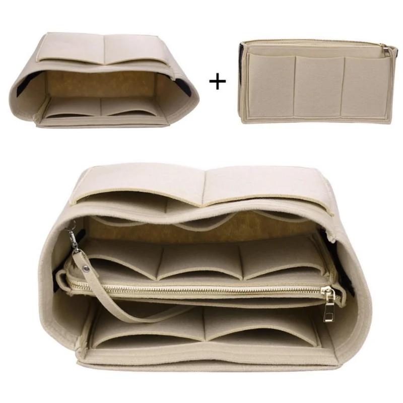 New Women Make Up Organizer Felt Insert Bag for Handbag Travel Inner Purse Portable Cosmetic Bags Fit Various Bags