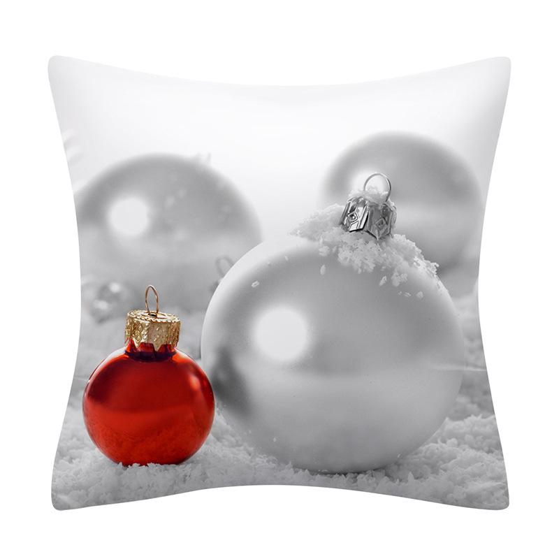 Snow Christmas Pillowcase Blue and White Printed Cushion Cover Snowflake  Tree Throw