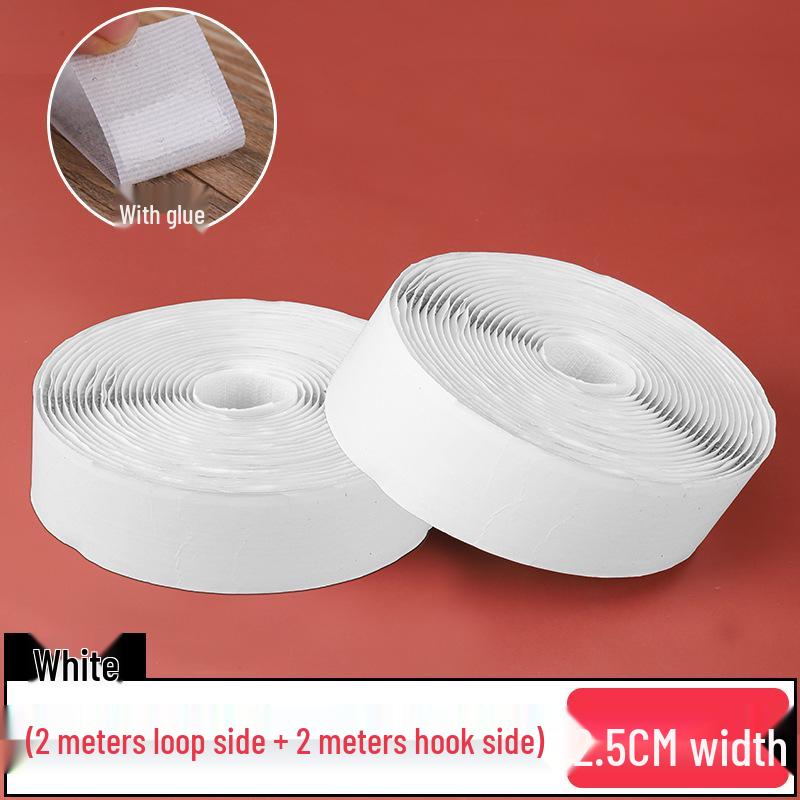 25 m dubbelsidig kardborreband - Självhäftande för gardiner, myggnät och bilmattor