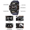 Sport Watch Men Quartz Wristwatches Waterproof Dual Time Display Military Clock Watches