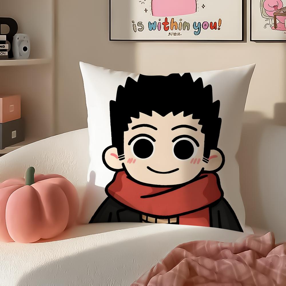 Anime HHunter x cute cartoon Cushion Cover Pillowcase Short Plush Invisible zipper Room Sofa Cushion Cover