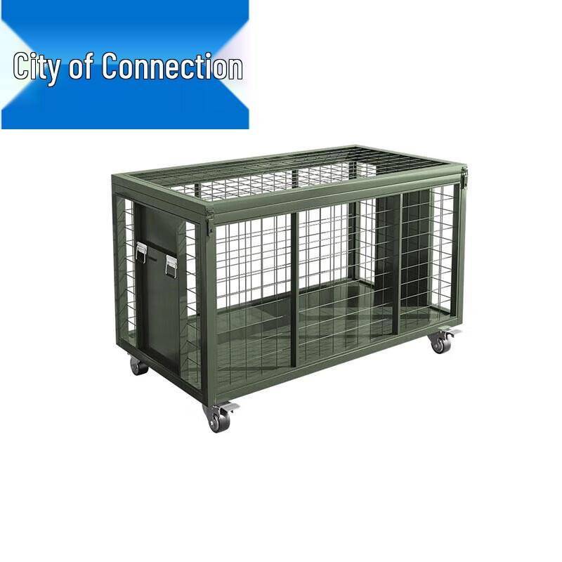 Military Green Folding Mesh Storage Cage with Wheels