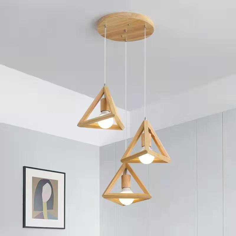 Nordic Wood Art Pendant Lamp - Creative Single Head Lighting for Restaurants, Bars, Hotels, Bedrooms, Café Shops.