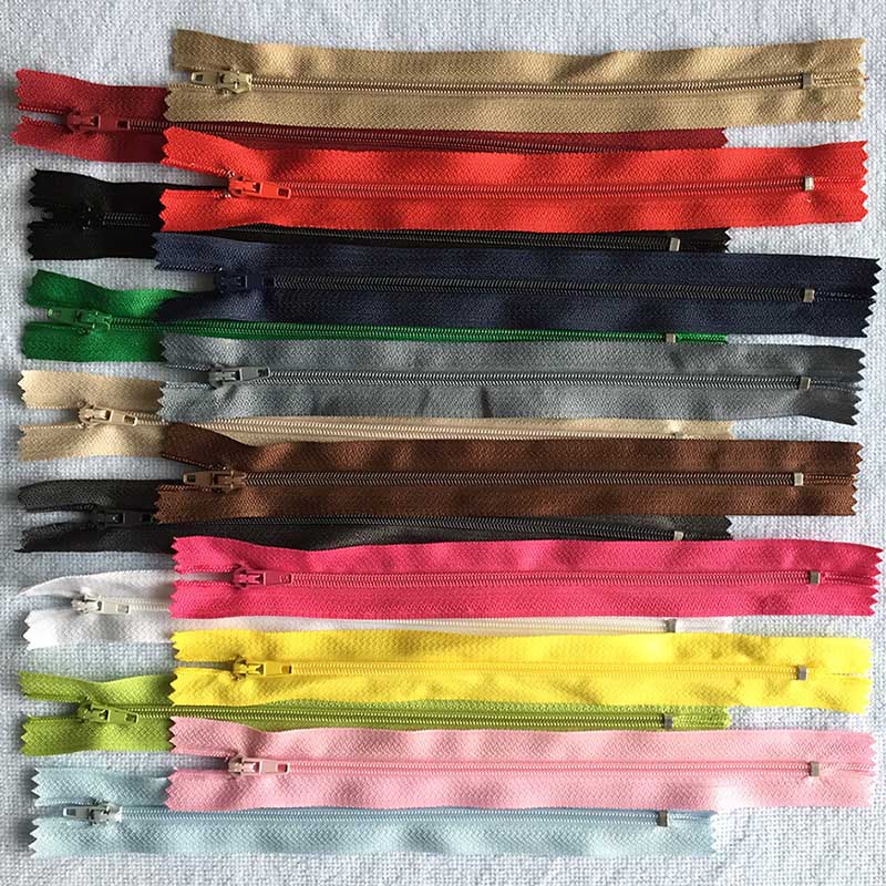 10 Pieces Nylon Zipper Zip 3# 20/30cm Zippers Sewing Accessories