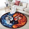 Yin Yang Tiger Round Area Rug,Carpet Rug for Living Room Bedroom Sofa Playroom Decor,Non-slip Floor Mat