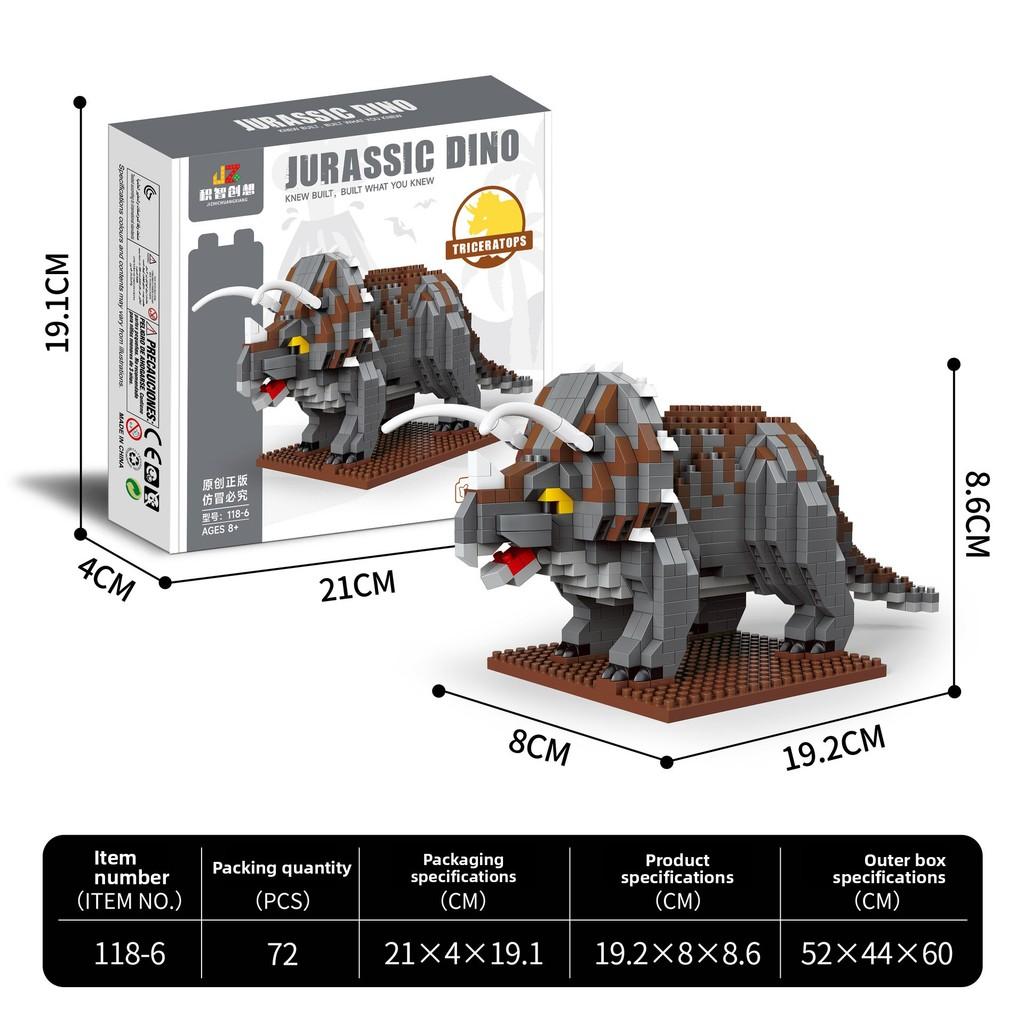 Dinosaur Builder Blocks With Abs Plastic For Educational Play And Diy Construction For Kids