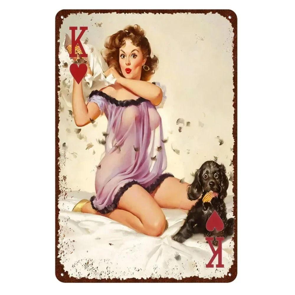 Pin-Up Girl Retro Metallwand Schild 30x20cm