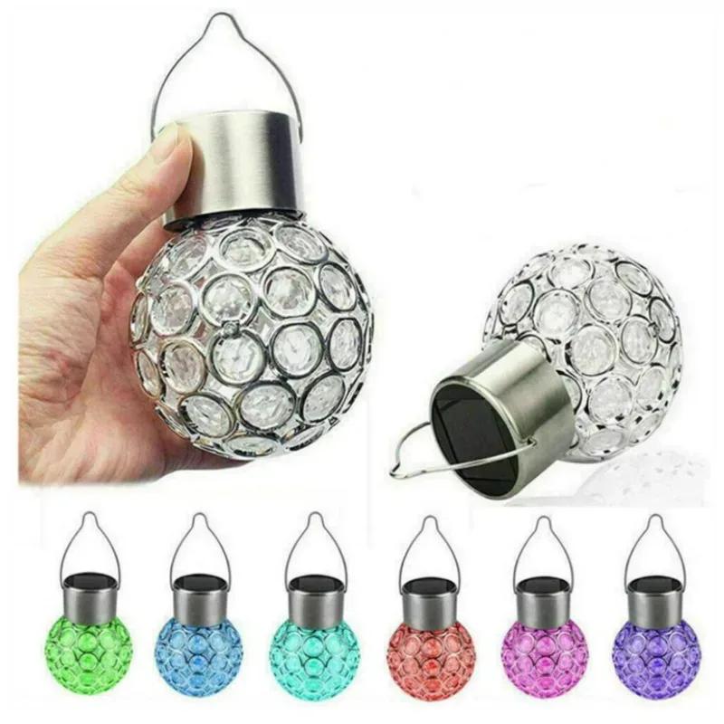 Solar LED Hanging Light Lantern Waterproof Hollow Out Ball Lamp for Outdoor Garden Yard Patio Decoration Holiday Lig Solar Light