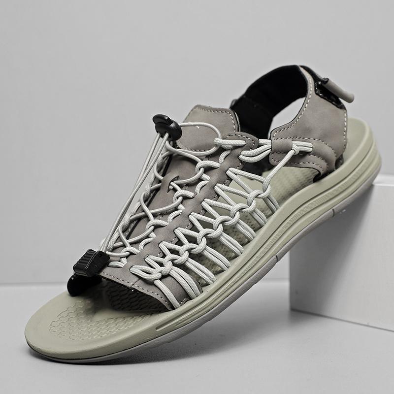 Fashion Stylish Hollow Out Summer Men Sandals Open-toe Beach Shoes for Man Lightweight Wading Aqua Shoes Outdoor Casual Sandaly Sneakers