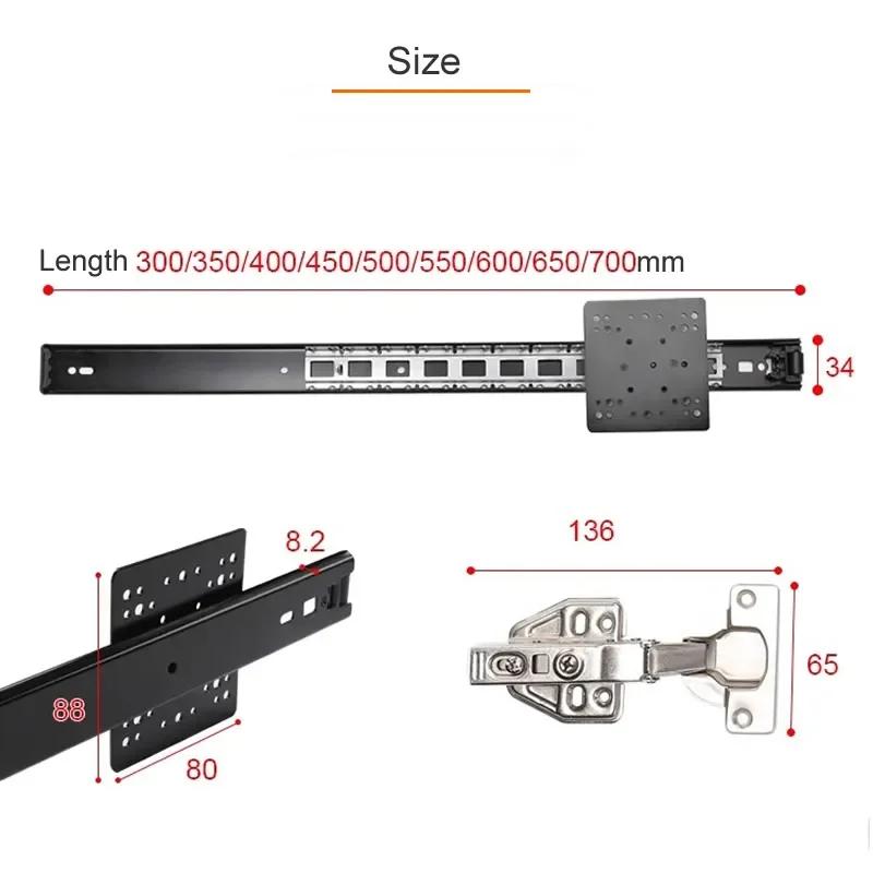 Cerniera a ribalta per anta di armadio con guida a estrazione nascosta per armadio a soffietto TV Cabinet Swing