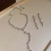 "High-End Luxury Drop Necklace and Earrings Set - European and American Niche Versatile Jewelry"