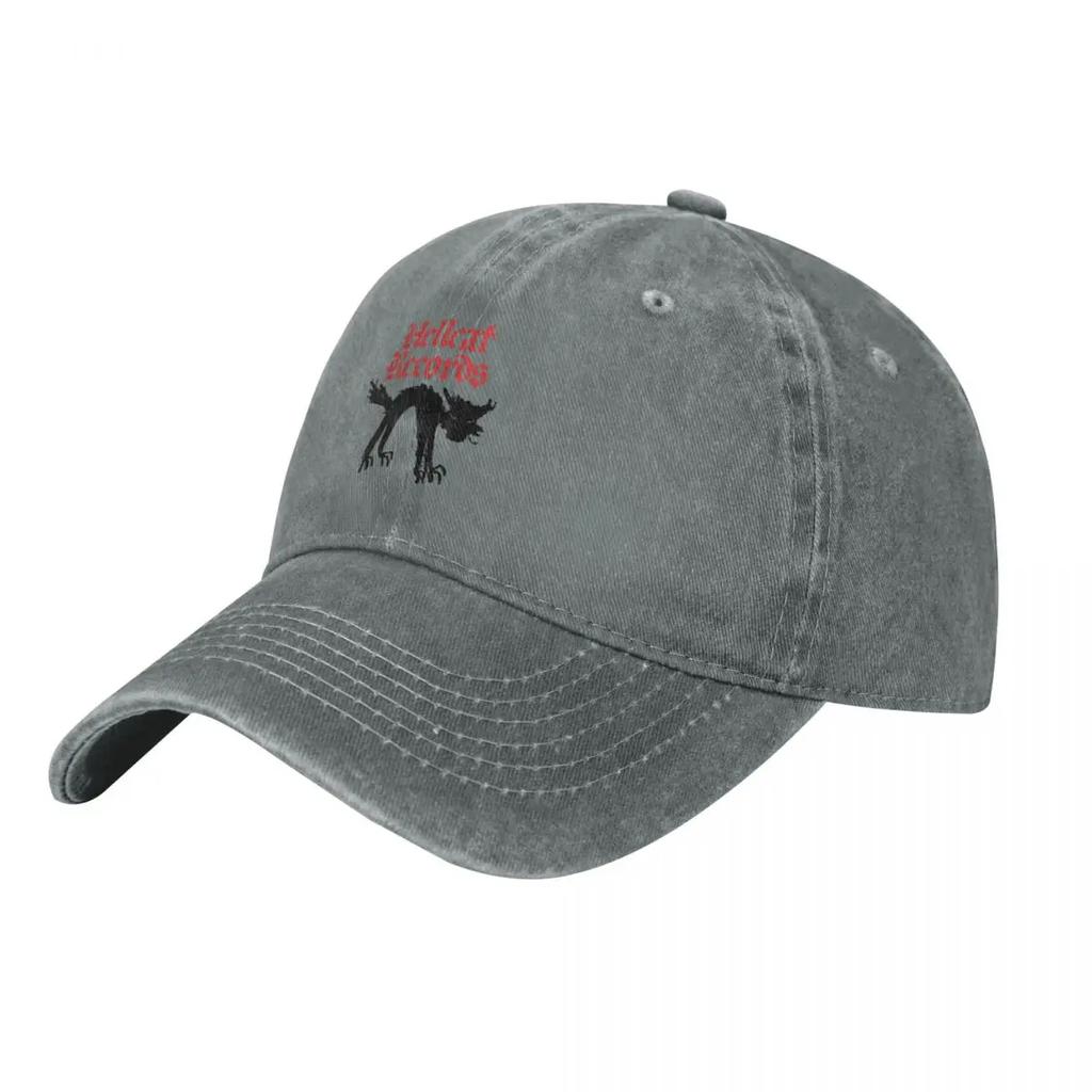 Hellcat Records Baseball Cap Sunscreen Black Unisex Hat Custom Hat Unisexs Luxury Womens