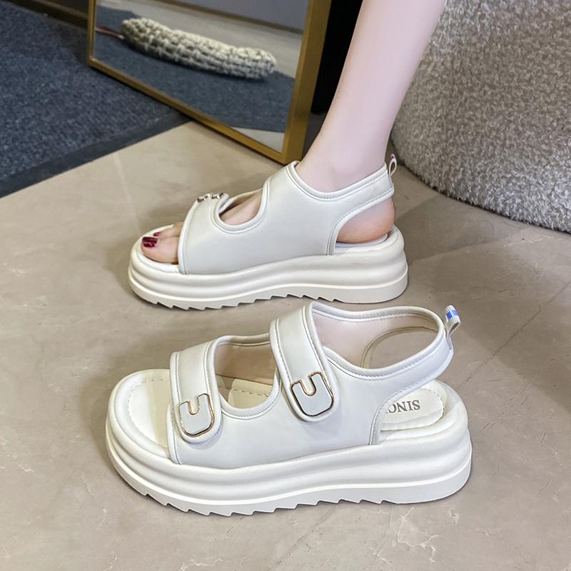 Women's Roman Sandals with Astronomical Optical Shoes, Casual and Comfortable Thick Sole Height Increase, Summer, 2025
