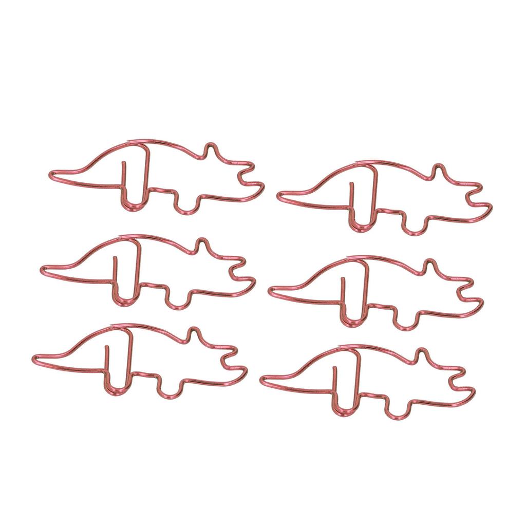 100 buc agrafe de hârtie în formă de Triceratops roșu în formă de metal galvanizare procesul lumină portabilă birou C