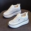 2026 Women's Wedge Platform Thick Sole Casual Shoes - Height-Boosting, All-Season White Flats with Extra Velvet