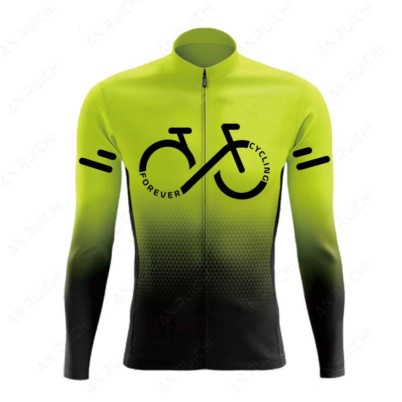 Fluorescent Color  Long Sleeve Cycling Clothing MTB Bike Uniform Maillot Ropa Ciclismo Men Bicycle Wear 2026 Autumn Breathable Cycling Suit Set