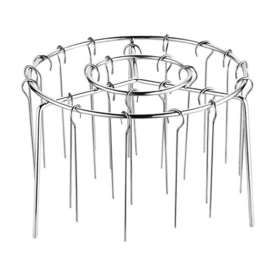 Stojan na špízy pro horkovzdušnou fritézu, grilovací rošt se 48 špízy, kulatý nerezový vertikální stojan na masové špízy, příslušenství pro horkovzdušnou fritézu