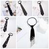 Korean Style Pearls Tie Black Decoration Shirt Tie Elegant Hand-beaded Long Necktie  Students