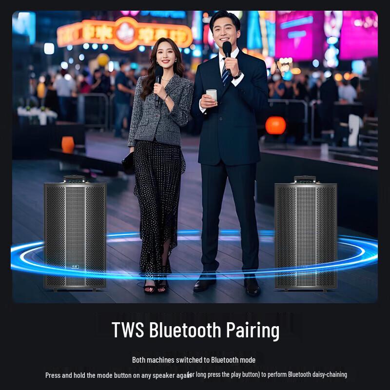 Soyea 15-inch Portable Outdoor KTV Speaker with Dual Microphones