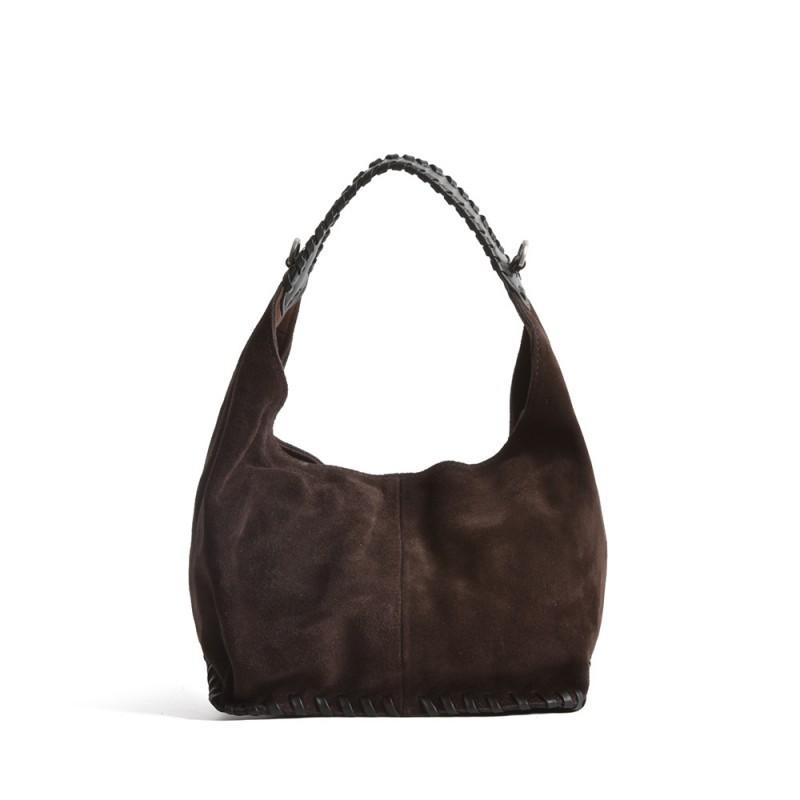 

Small Niche Lazy Style Suede Basket Women s Handbag Texture Rattan Woven Genuine Leather Horn Bag 29x20x16cm