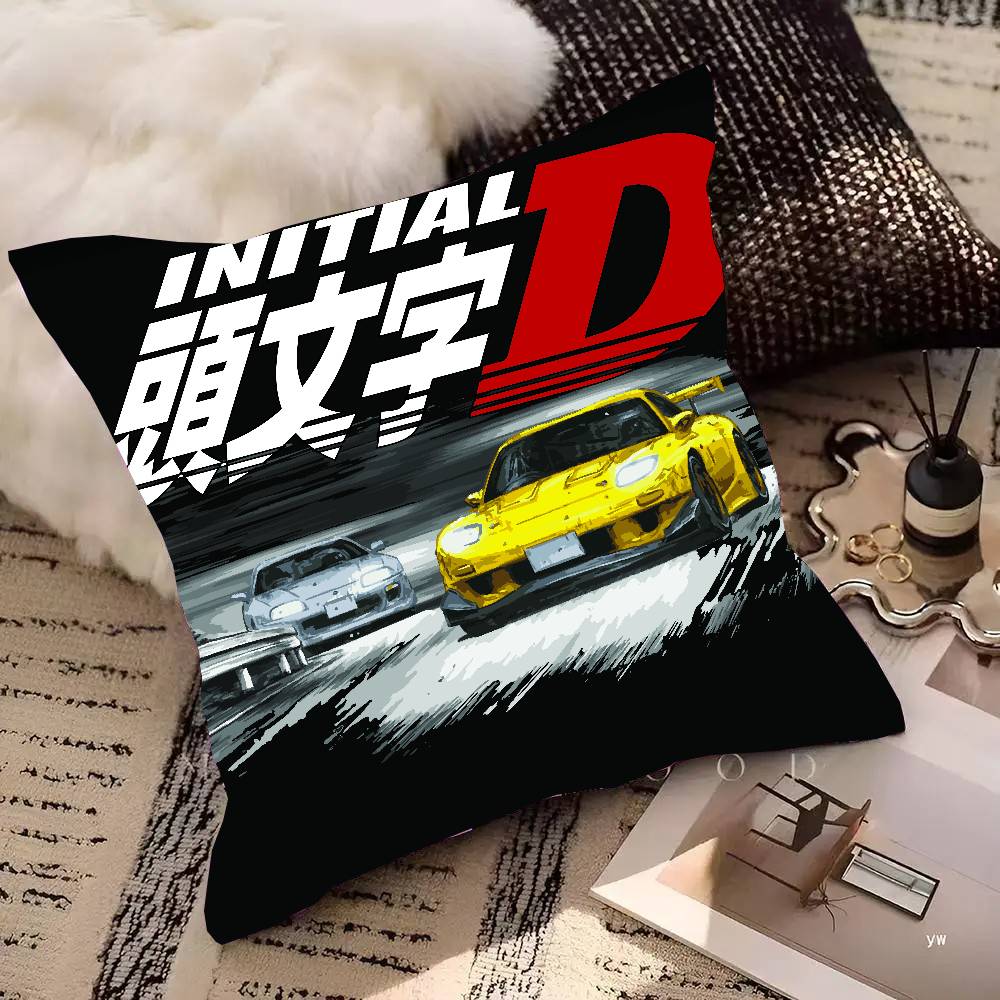 Anime Initial D Pillow Case Fashion Square Pillowcase Bedroom Sofa Room Ins Decoration Leisure