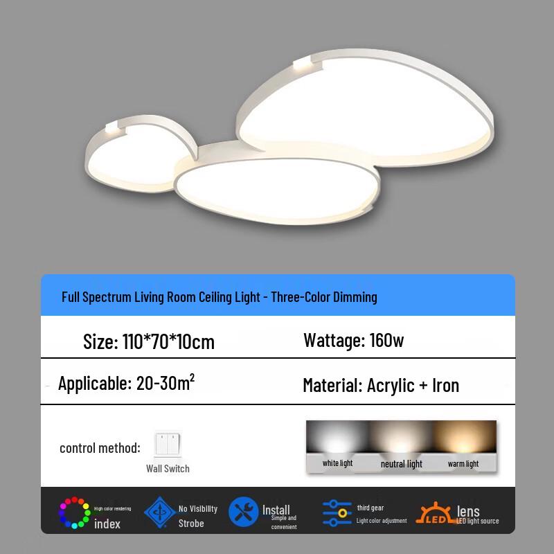 Mengpao Modern LED Ceiling Lamp with Remote Dimming