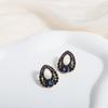 Style Fashion Blue Rhinestone Dangle Ear Stud Earrings Jewelry Water Droplets Australian Crystal