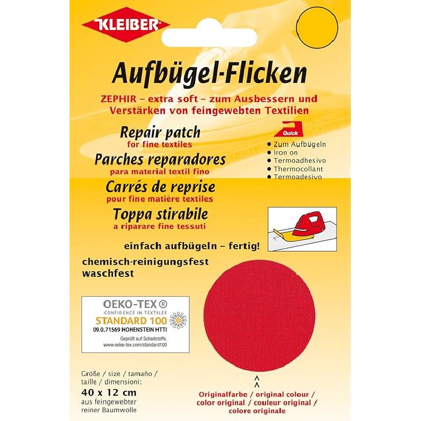 40 x 12 cm Extra Soft Cotton Iron-On Repair Patch, White