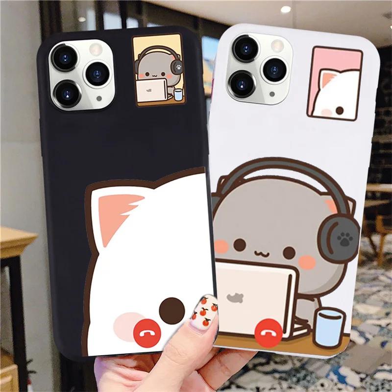 Cute Cartoon Cat Phone Case for Couples For Samsung A12 A13 A14 A15 A16 A22 A32 A33 A52 A53 A54 A55 A56 A71 A72 A73