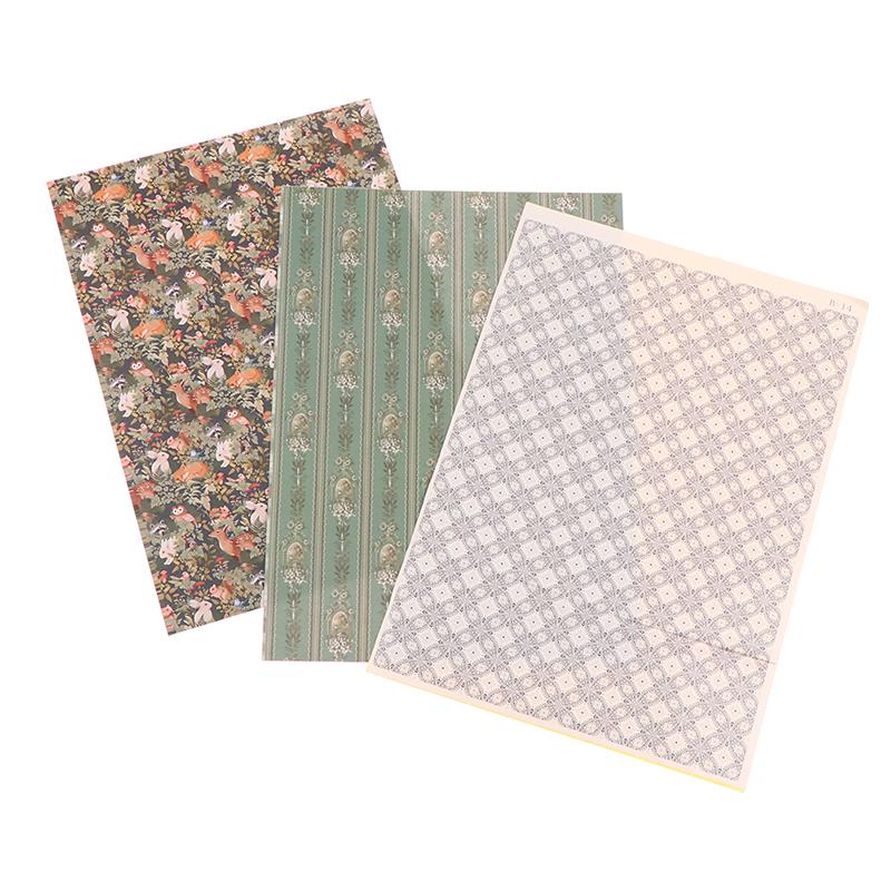 1:12 Dollhouse Sticker Miniature Colorful Wallpaper Background Diy Accessories
