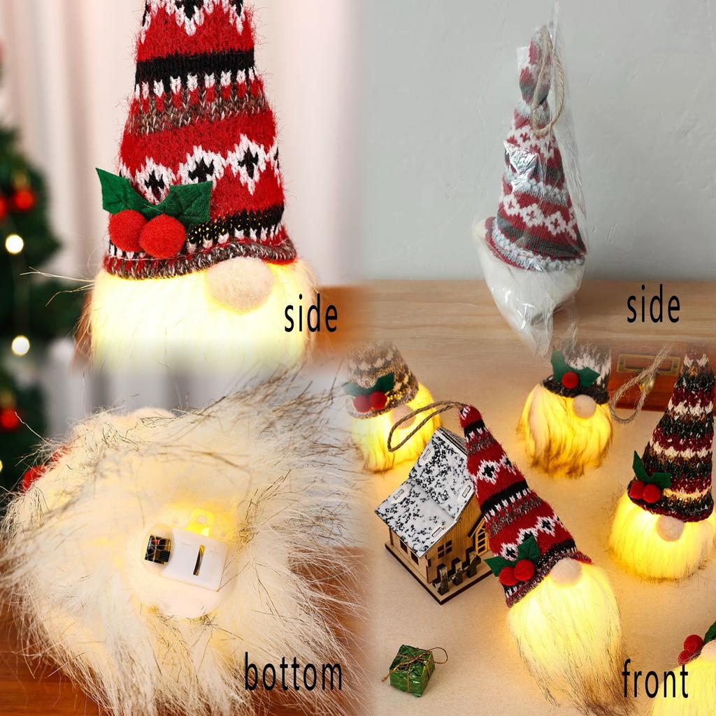 Luminous Faceless Doll Christmas Tree Pendant Creative Dwarf Plush Doll Window Display Christmas Decorations