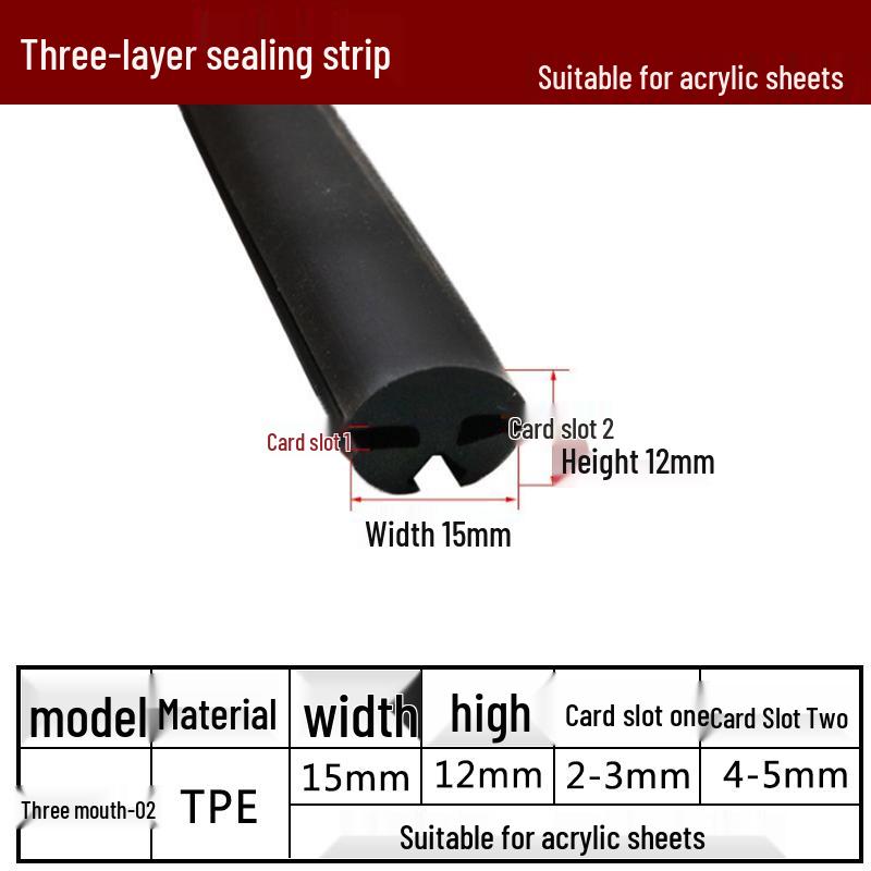 H-образная трехлепестковая резиновая уплотнительная лента для стеклянного смотрового окна шкафа управления