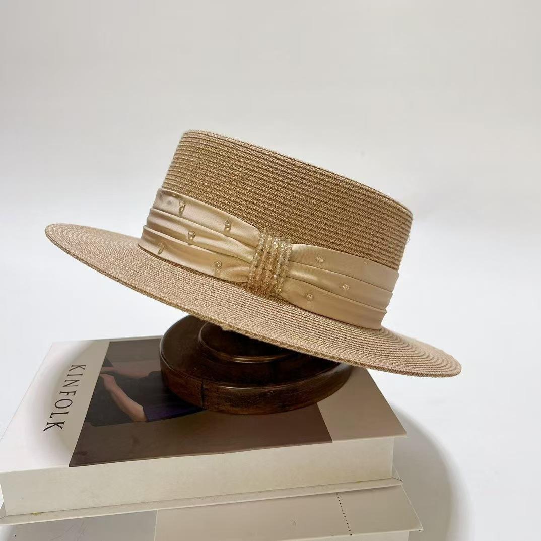 Dell Le Ice Конопляная Шелковая Плоская Кепка Складная С Стразами Летняя Кепка от Солнца M（56-58cm）