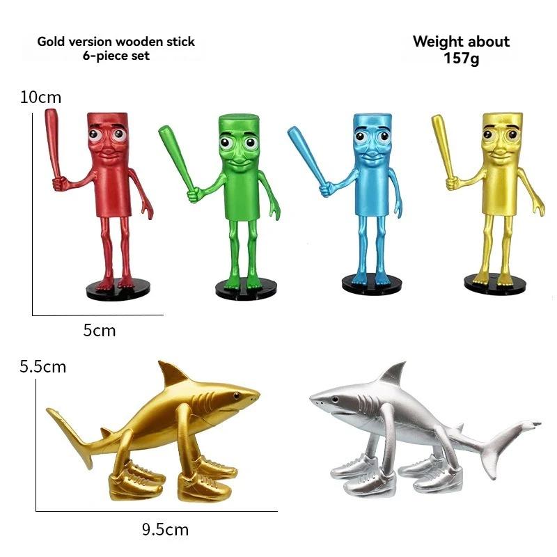 

Golden Italian Brainrot Monster Fusion Model Decor Tung Tung Tung Sahur Toy Figure Toy Figure Tralalero Tralala Shark Figurine