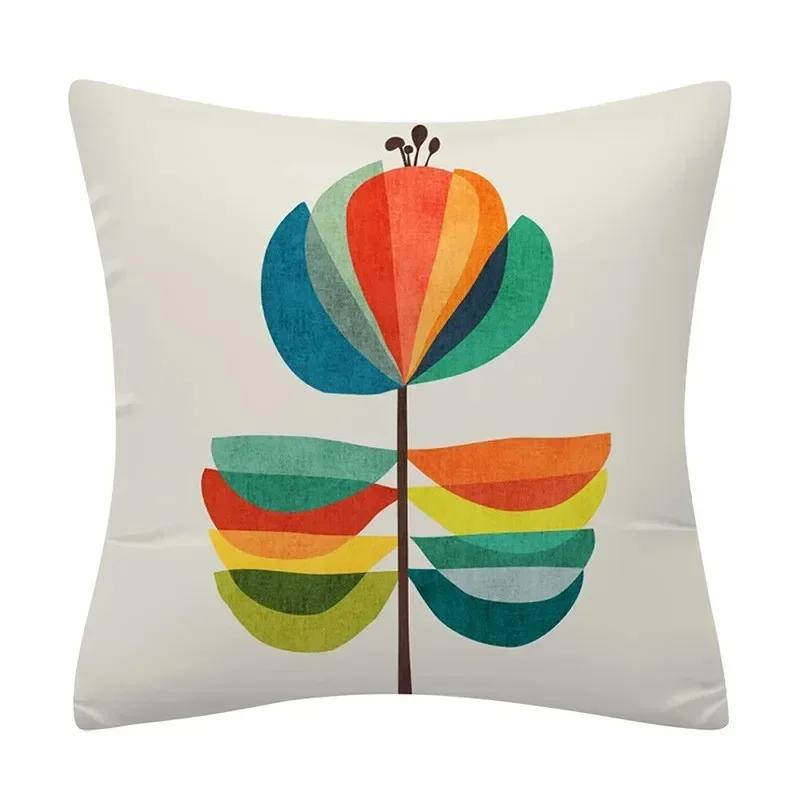 Color Geometric Crayon Painting Series Pattern Cushion Cover Decoration Chair Sofa Pillow Cover Home Decoration Pillow Cover