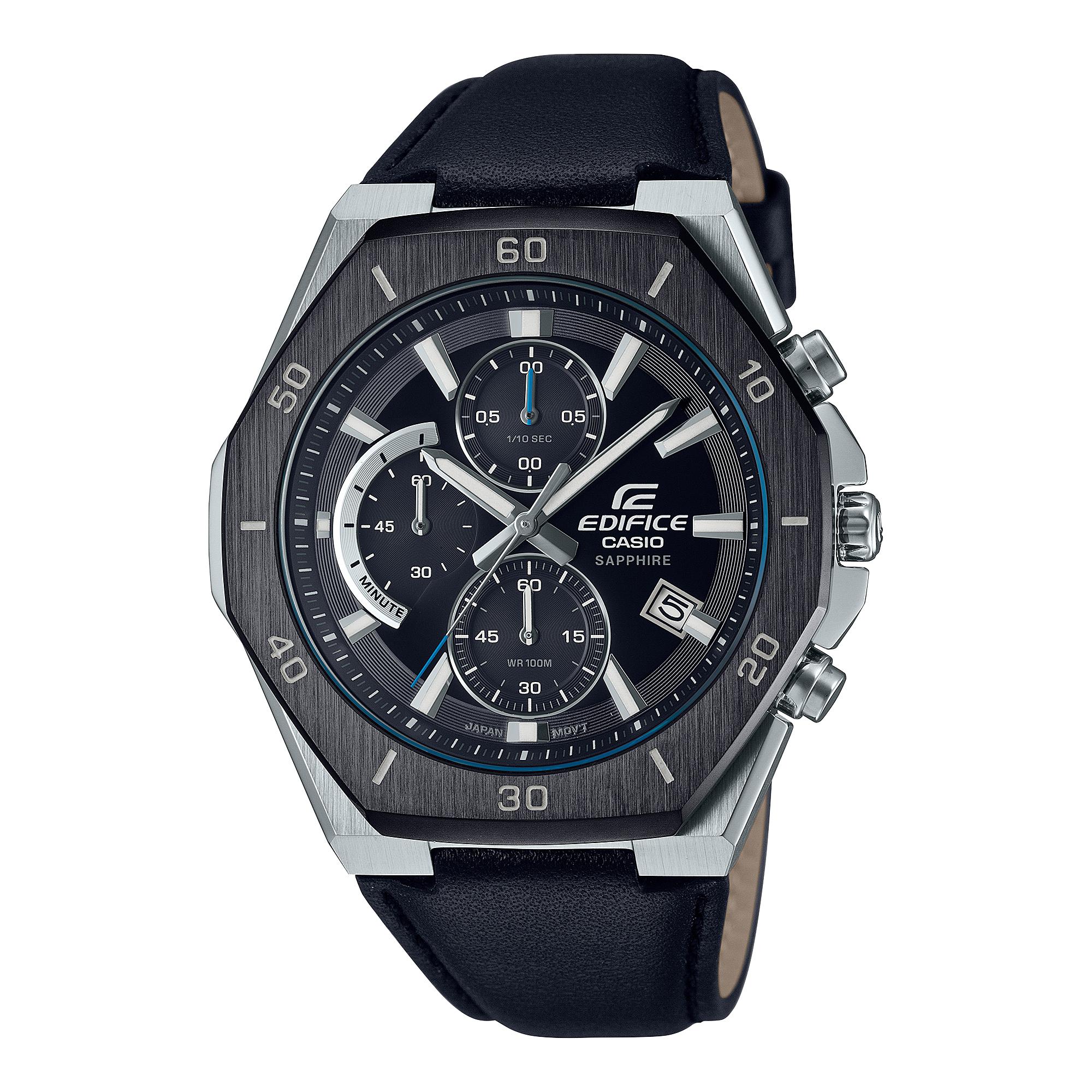 Casio Men s Stainless Steel 100M Water Resistant Analog Quartz Watch EFB-680BL-1AV чёрный