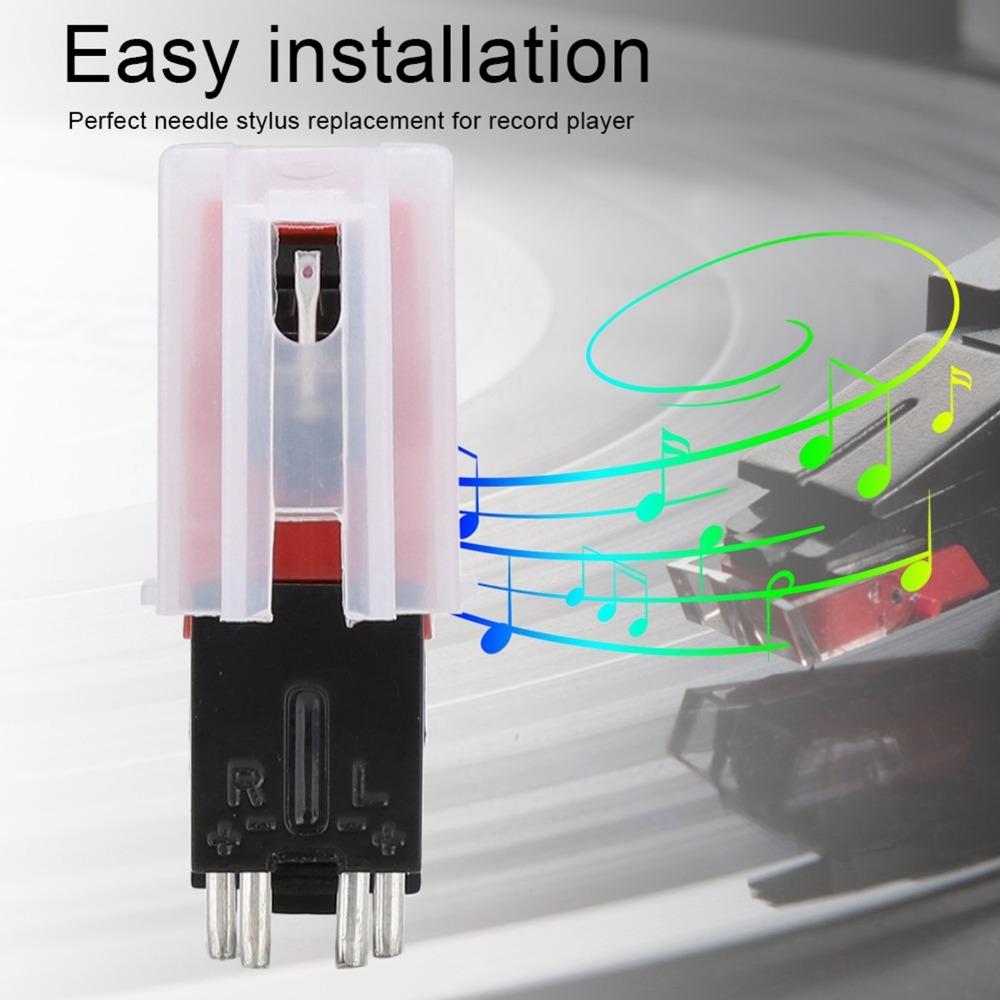 with White Plastic Case Dual Needle Stereo Stylus Phonograph Cartridge Record Player Accessory