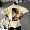 Streetwear One Piece Anime Luffy T Shirt Men Women 2026 Summer Y2k Oversized Casual Short Sleeve Tops Graphic Tee Cartoon Print