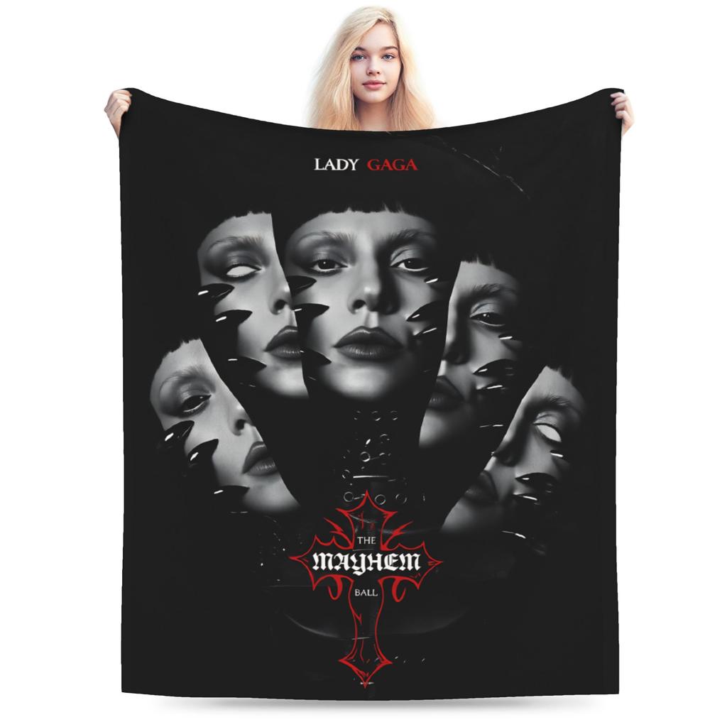 Lady Gaga The Mayhem Ball 2025 UK Tour Blankets  Warm Soft Street Trend Plush Throw Blanket For Girls Boys Bedspread Bed Cover