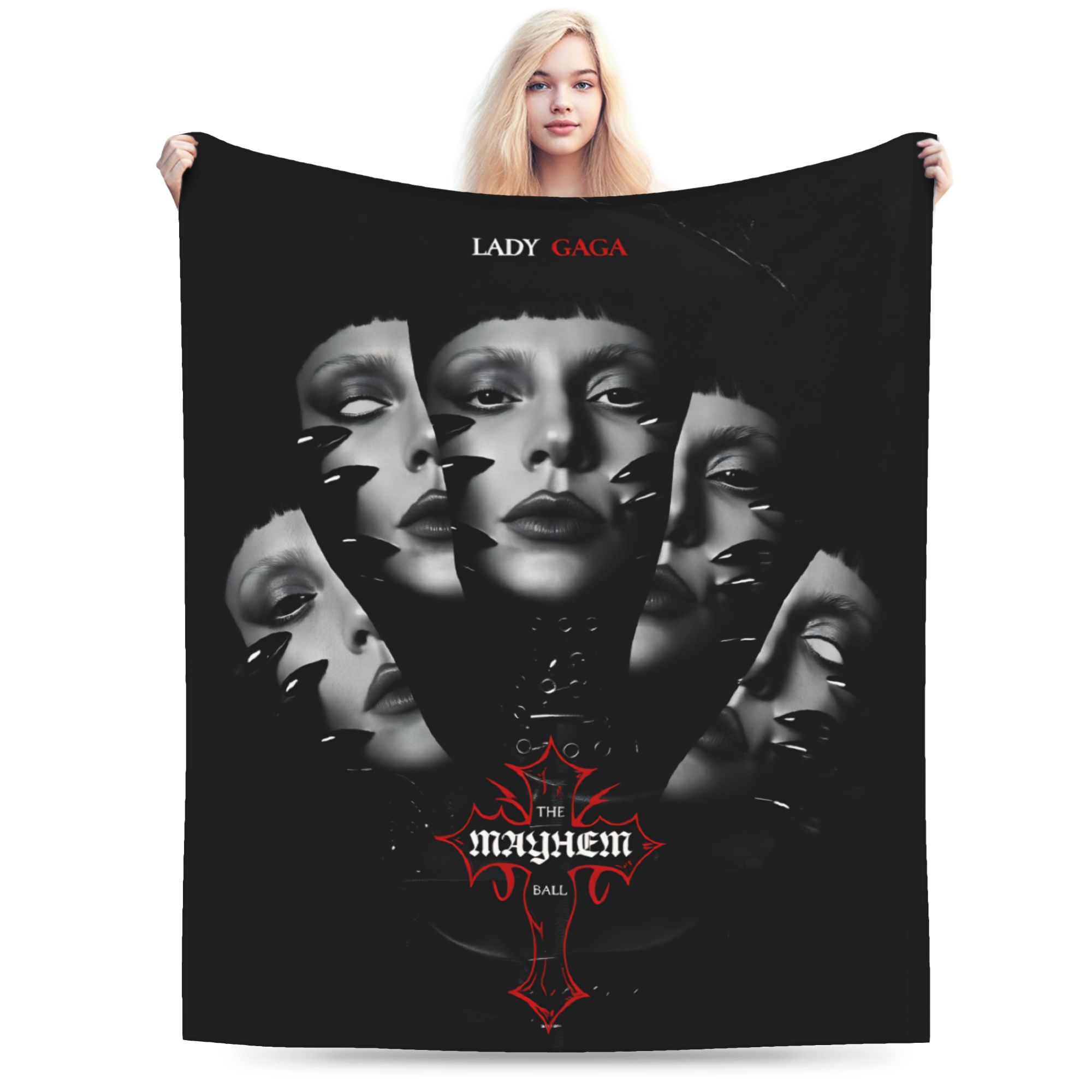 

Lady Gaga The Mayhem Ball 2025 UK Tour Flannel Blanket Autumn Soft Durable Throw Blanket for Child Couch Bedspread Sofa Bed 30x40in