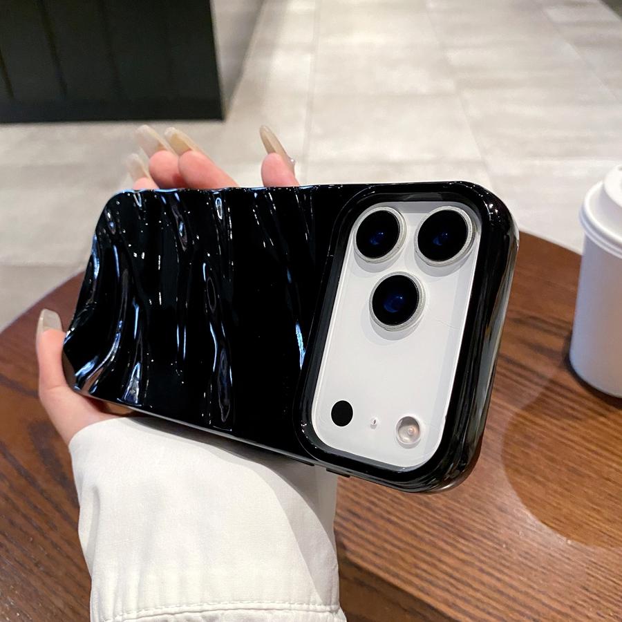 

Розкішний глянцевий 3D хвилястий дизайн чохол для телефону для iPhone 17 16 15 14 13 12 11 Протиударний Стійкий до подряпин та пилозахищений TPU Стильний захисний чохол iPhone 17 Pro Max