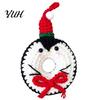 Christmas Tree Pendant Crochet Doughnut Keychain, Handmade Santa Claus/Reindeer/Penguin/Bear/Flower Wreath for Hand Knitted Keychain Bag Keys,